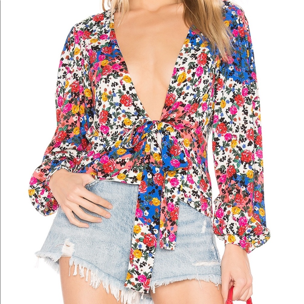 Majorelle Floral Flower Top Size Small